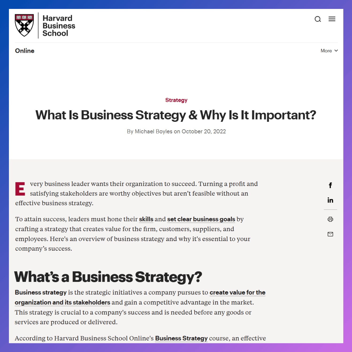 Harvard Business School Online